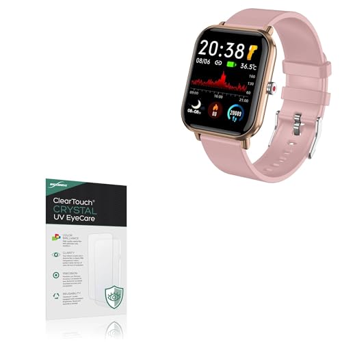 BoxWave Screen Protector Compatible With tamispit Smart Watch Fitness tracker (1.7 in) - ClearTouch Crystal Anti-UV EyeCare (2-Pack), Filters out Harmful Blue Light Reduce Fatigue