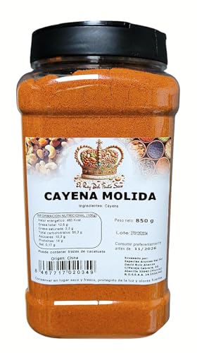 Cayena Molida 850 gr - Especias de Cayena para Dar Intensidad y Sabor a Tus Platos - El Rey del Fruto Seco