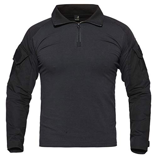 Chemise Tactique Militaire Homme - Manches Longues, Respirante - 70% Polyester/30% Coton - Pour Airsoft, Outdoor