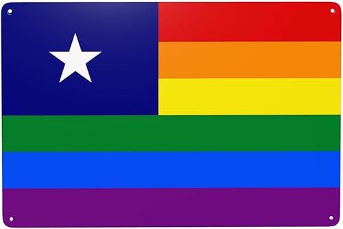 MULIHU Bonnie Blue Pride Rainbow LGBT Flag Tin Signs Vintage Metal Sign Iron Painting for Home Bar Coffee Kitchen funny Wall Decor 8x12 Inch