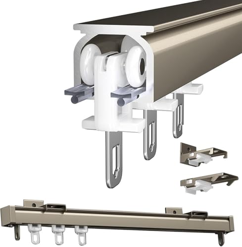 Riel de aluminio de 160 cm ajustable para cortinas y divisor de espacios 2