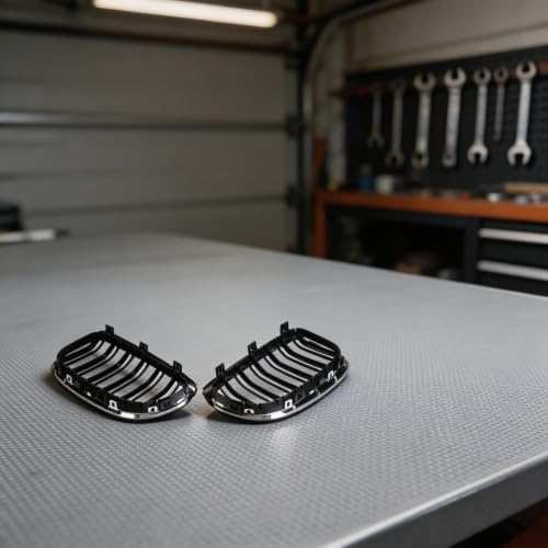 Rejilla de parachoques delantero para BMW E92 acabado negro plata de plástico ABS 4