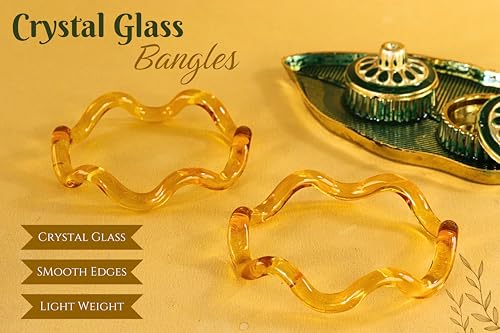 Image of NMII Stylish Glass Kada Set With Simple Cutting Pattern Glossy Finished For Women & Girls | Kada For Gift, Wedding & Everyone