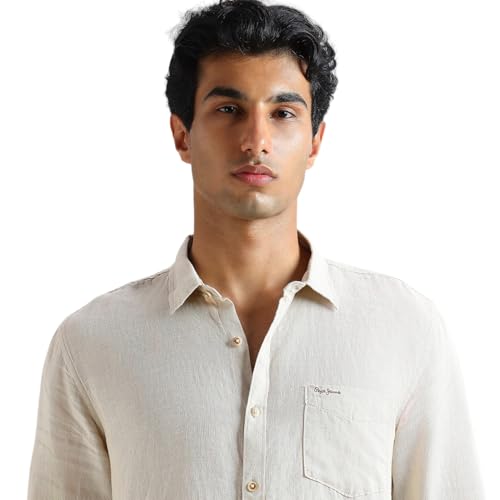 Image of Pepe Jeans Mens Linen Regular Fit Shirt