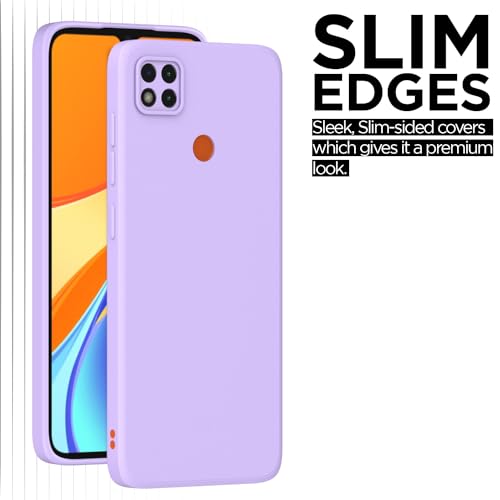 Image of Outlouders Back Cover for Redmi 10A / 10A Sport /Redmi 9 /9 Activ / 9C / Poco C31 | Camera Protection | Durable Soft Matte Silicone Bumper Case (Purple)