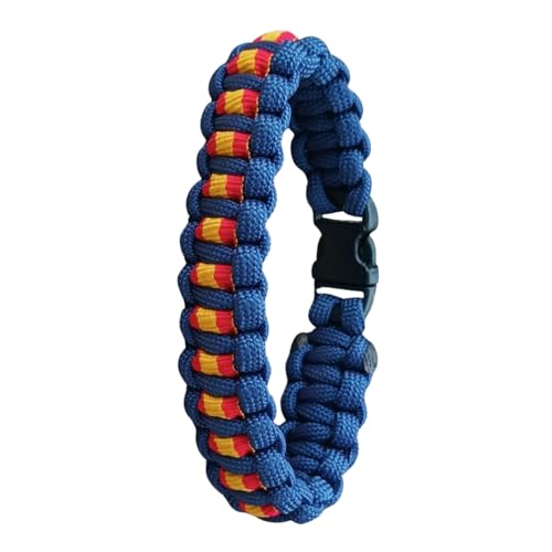 Pulsera de ESPAÑA de paracord 550 (249kg) tipo lll, modelo BASIC, hecha a mano...