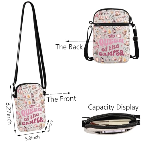 TSOTMO Camping Gift Queen Of The Camper RV Gift Pouch Waterproof Travel Crossbody Bag Gift for Women2