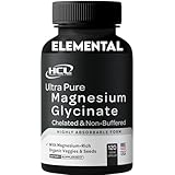 Pure Magnesium Glycinate Capsules - Non-Buffered 350mg Elemental Magnesium Supplement - Chelated High Absorption & Purity Magnesium Complex - Made in USA -  HCL HERBAL CODE LABS