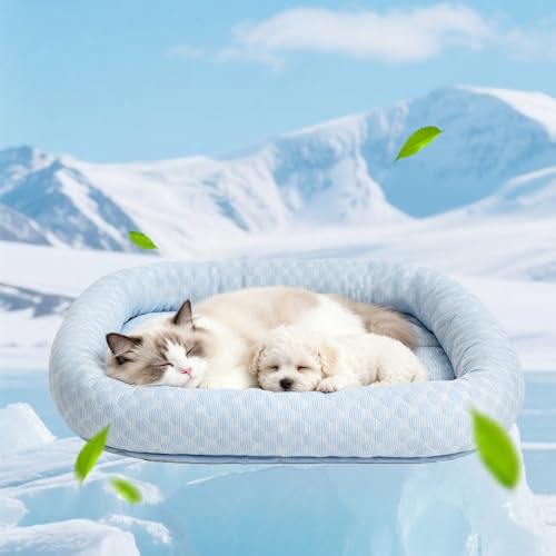 NESAYVER Cat Cooling Mat Summer Cooling Pet Bed Mat for Cats or Small Dogs Puppy 23.6x19.7 Calming Anxiety Relief Small Dog Bed with 3D Sensory Dot Soft & Comfortable Pet Pad with Anti-Slip Bottom