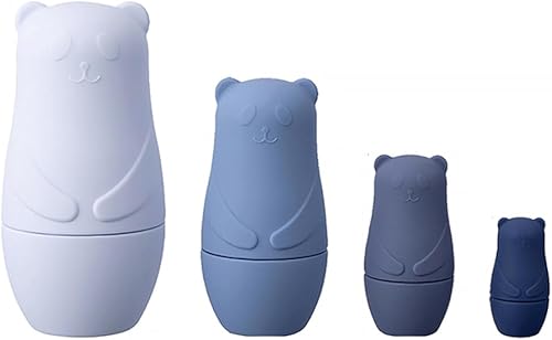 SNRISE 1 Unidades Montessori Nesting Doll Toy Russian Matryoshka Doll Juguetes educativos para niños Silicona Stacking Blocks Doll Inside Doll