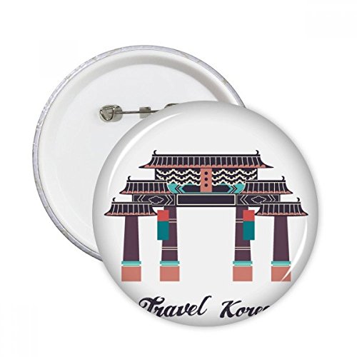 Pins Corée du Sud lot de 5 badges ronds de taille L pour customiser les vêtements