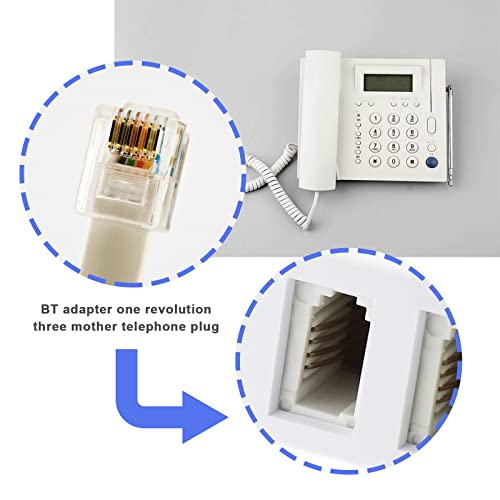 OTOTEC 2Pcs BT Plug Socket Telephone Cable Adapters Standard Telephone BT Male Plug to BT Female Socket Conversion Connector 53x24x22mm White - Image 2