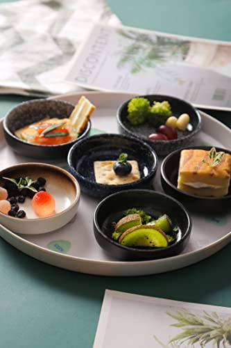 Anbncn 3.5 Inch Japanese Style Classic Porcelain Side Dish Bowl Seasoning Dishes Soy Dipping Sauce Dishes-6 Pack #TOP4