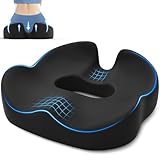 SweetSlubr Large Donut Pillow Seat Cushion for Hemorrhoid Discomfort&Tailbone Pressure, Office Chair Cushion for Long Sitting, Ergonomic Coccyx Pillow for Postpartum Pregnancy, Lifting Cushions, Black