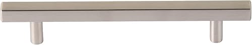 Utopia Alley Oslo - Tirador decorativo para armarios y cajones, acabado de níquel cepillado, manija de metal para cajones, 5.0 pulgadas de centro a
