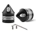 Produktbild KATUR Motorrad Vorderachsmutter Abdeckkappe Set für Harley Dyna Softail Sportster Touring Rennrad König FXD FXST FLHT 883 1200 XL (Schwarz)