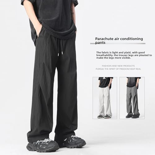 Summer ice Silk Trousers Men's Loose Straight Casual Trousers4