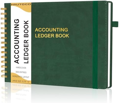 Amazon.com : HAUTOCO Hardcover Accounting Ledger Book for Small ...