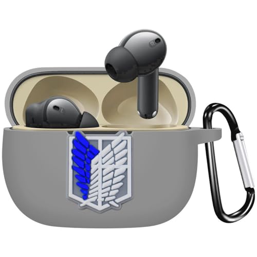 Image of New Silicone Case Compatible with Realme Buds T310 & Realme Buds N1, Soft Silicone 360 Full Protection Dust-Proof Shockproof Case Cover with Hook (Cover Only) (Attack on Titan)