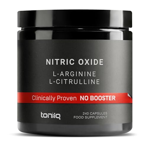 3,000mg Nitric Oxide Supplement – 99% Purified L-Arginine and L-Citrulline – Beet Root – Clinically Proven Velox Blend – Nitric Oxide Booster for Men – 240 Capsules – Toniiq