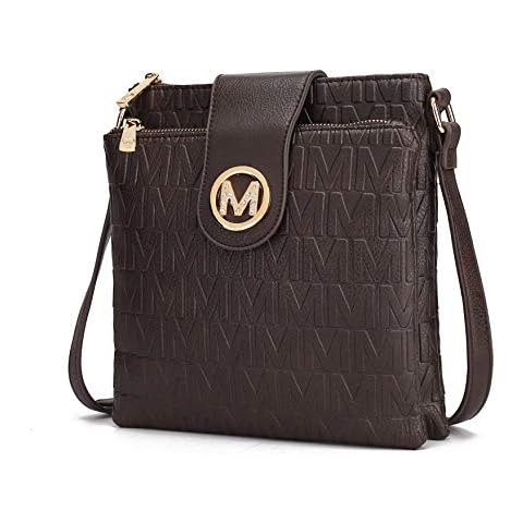 MKF Crossbody Bags for Women - Cross body Strap, Messenger Purse - PU Leather Handbag, Womens Fashion Pocketbook Chocolate Cover