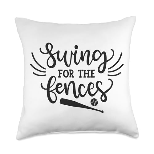 Swing For The Fences Baseball Home Run Player Throw Pillow
