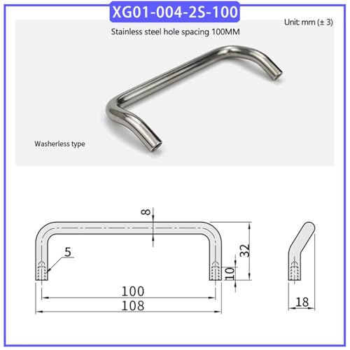 Poignée circulaire acier inoxydable à double courbure XG01 de haute précision