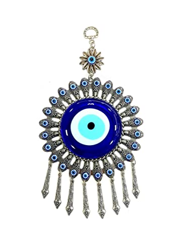 Image of AUGEN Evil Eye Wall Hanging Design Blue Ornament for Home Office Shop Decor (12 Inches, 3381)