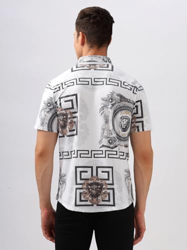 Image of BULLMER Trendy Regular Fit Printed Causal Half Sleeve Shirt for Men