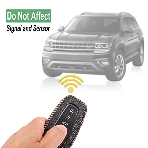 Yonufi For Toyota Key Fob Cover With Keychain, Leather Car Key Case Protector Holder Compatible With 2018 - 2022 Rav4 Highlander Camry Corolla Avalon C-Hr Prius #TOP5