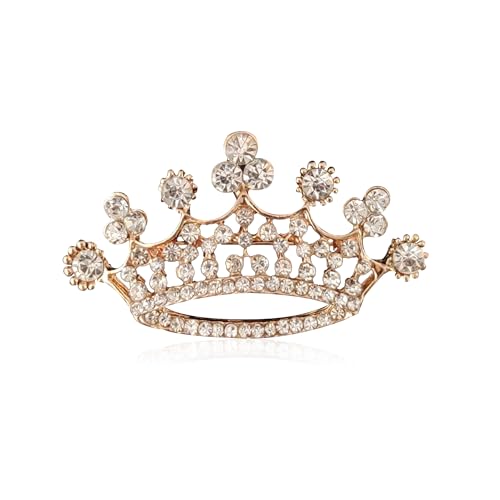Image of GBAHFY Crystal Rhinestone Princess Queen Crown Brooch Pin for Women - Tiara for Wedding Party Banquet Birthday