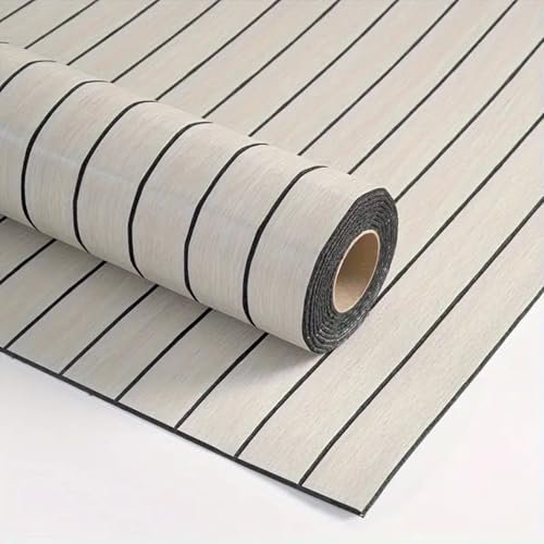 ACESOME 3D Wandpaneele Selbstklebend Tapete Holzoptik, 3 x 0，4m Tapeten Wohnzimmer, Peel and Stick Wallpaper aus PVC für Wohnzimmer, Küche, Schlafzimmer (Beige)