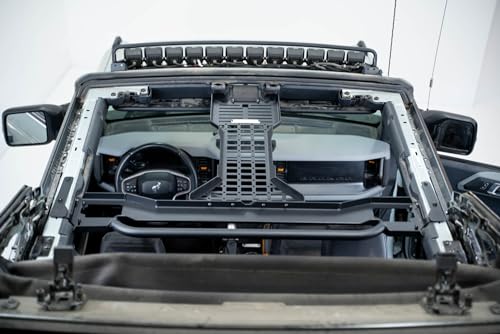 DV8 Offroad Overhead Molle Panel for The 2021-2025 Ford Bronco Soft Top & Hard Top 4-Door Models | Great for Molle Bags, CB/Race Radio, Phone Holders, Holster, Sheaths & More | Rear Grab Handle
