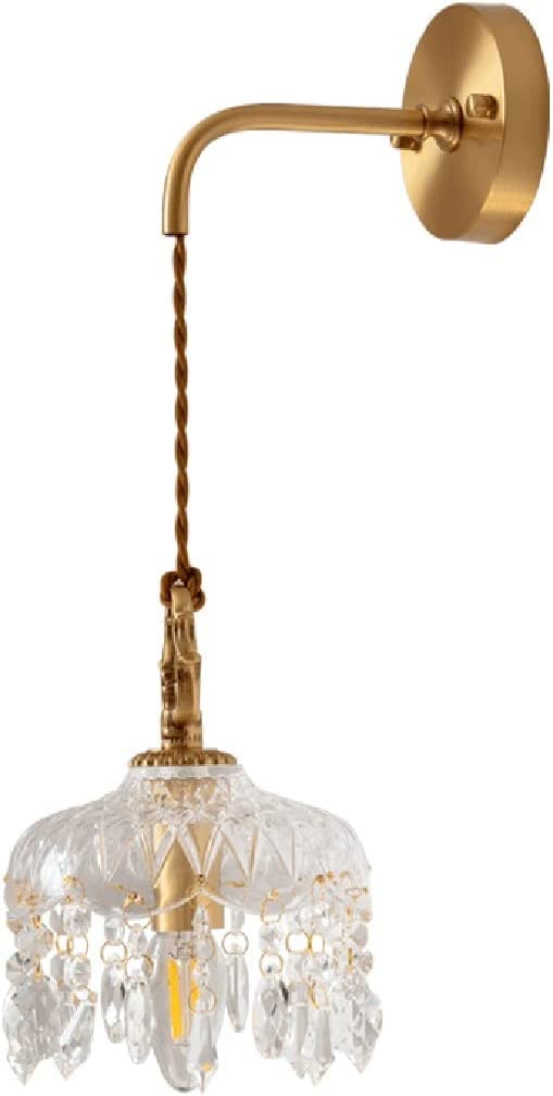 ASerZenith Led Wall Sconce, Wall Lamps All Copper Wall Lamp, Crystal Wall Lamp In Corridor Bedroom Living Room Ing