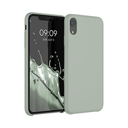 kwmobile Handyhülle für Apple iPhone XR Hülle - Case Silikon - Kabelloses Laden - Schutzhülle Cover in Graugrün