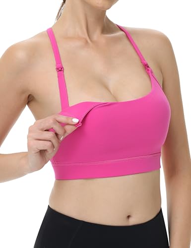 Image of V VOCNI Nursing Sports Bras for Breastfeeding Y Back Racerback Maternity Pregnancy Workout Yoga Bra Nursing Crop Tank Tops