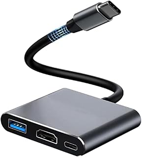 USB C to HDMI Multiport Adapter 4K Output USB-C PD100W Fast Charging Port & USB 3.0 Port, Type-C (Thunderbolt 3) to HDMI Video Converter for MacBook Pro/MacBook Air/Ipad/Samsung/Pixel and more