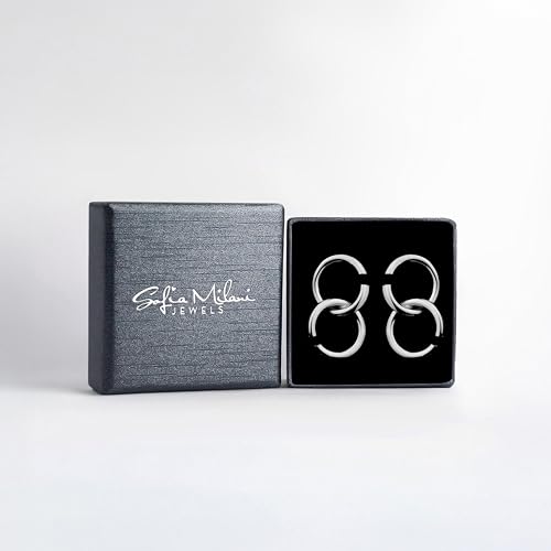 Pendientes de Botón SOFIA MILANI de círculo en plata de ley para regalar 3