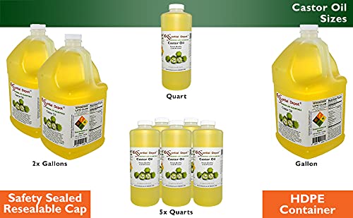 Miniatura 9 de Aceite de ricino, 1 cuarto de galón, 32 onzas, recipiente de polietileno de alta densidad sellado de seguridad con tapa resellable