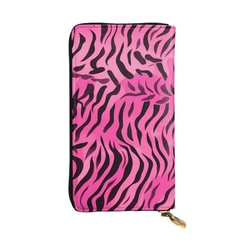 Portefeuille long en cuir imprimé léopard noir pour femme élégante 19x10,5 cm