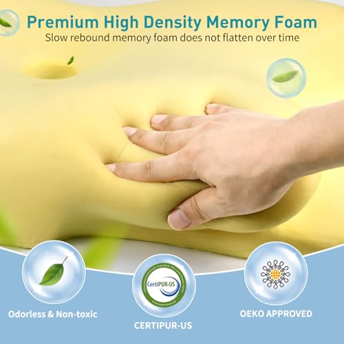 Cervical Neck Pillow for Pain Relief - Ergonomic Memory Foam Pillows for Sleeping, Cooling Side Sleeper Pillow for Neck Support, Contour Orthopedic Bed Pillow for Back Stomach Sleepers