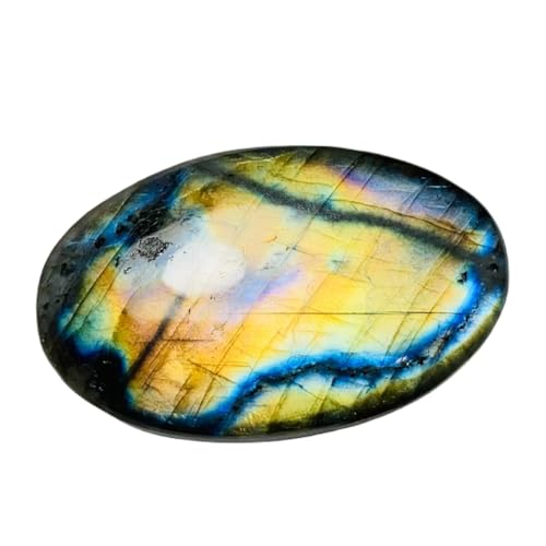 Labradorite naturelle ovale 45x28x9mm cabochon en vrac pièce unique pour création de bijoux