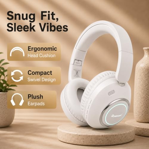 Image of RASSFOAT X7 RGB Wireless Headphones - Powerful Sound, 30H Playtime & Stunning 7-Color RGB Lights. Foldable, Comfortable, and Perfect for Music, Gaming, Movies & Calls-Anywhere, Anytime.