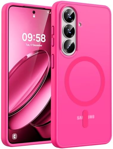 TOCOL Hülle für Samsung Galaxy S26, Kompatibel mit MagSafe, Heißes Rosa | Eingebauter Magnetring, Vollständiger Kameraschutz, Militärschutz Stoßfest Kratzfest Haltbarkeit, Durchsch