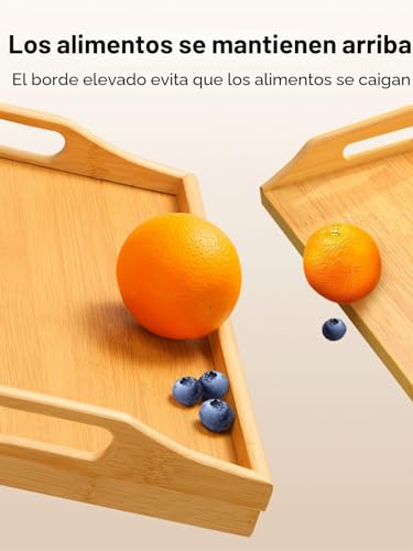 Miniatura 4 de Pipishell - Bandeja De Bambú Para El Desayuno Con Patas Plegables, Para El Sofá O La Cama, Sirve Para Colocar La Comida O El Ordenador Portátil Para Trabajar