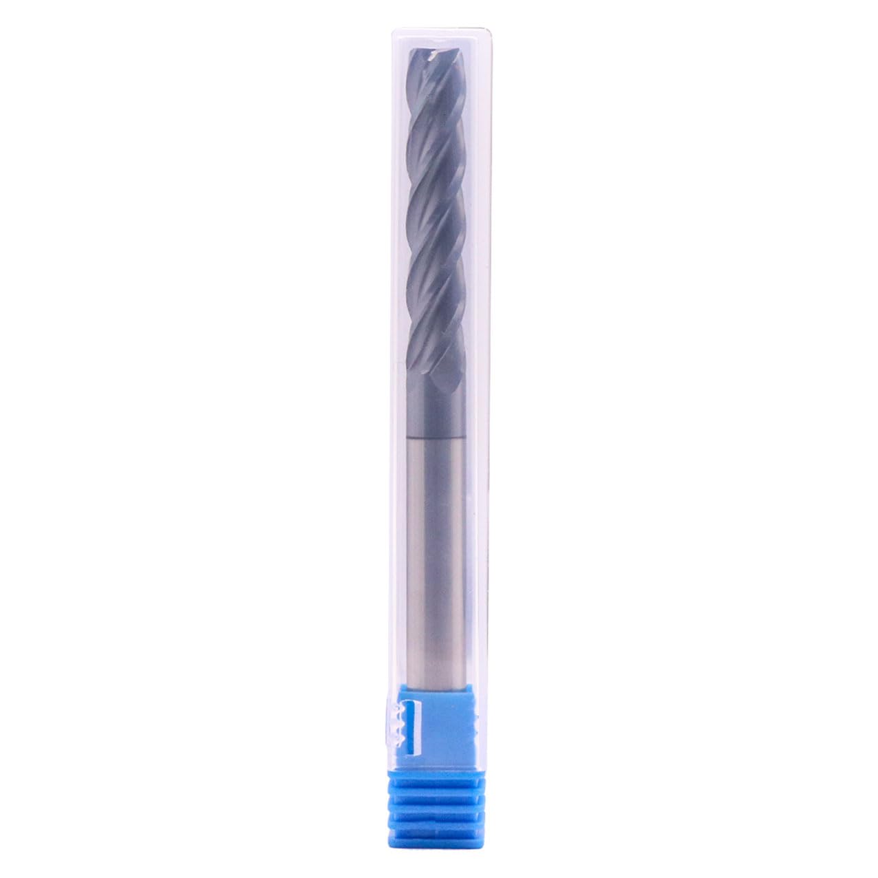 Solid Carbide Long End Mill(1Pc, 5/16in), AlTiN Coated, 4 Flute, 35° Helix, 5/16" Cutting Dia, 5/16" Shank Dia, 1-5/8" LOC, 4" OAL for Milling Alloy Steel, Hardened Steel, Iron, Copper, Square End