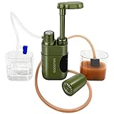 Survival Wild Notfall Tragbare Wasserfilter Handpumpe Wasserfilter 0,01 Mikron 4 Filterstufen Outdoor Survival Gear - Camping, Wandern, Rucksackreisen