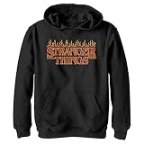 Netflix Sudadera con capucha para niños con logotipo de Stranger Things Fire, Negro -, X-Large