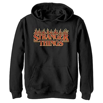 Netflix Sudadera con capucha para niños con logotipo de Stranger Things Fire, Negro -, X-Large | Ya disponible en tu tienda friki favorita! En mundofriki.es!