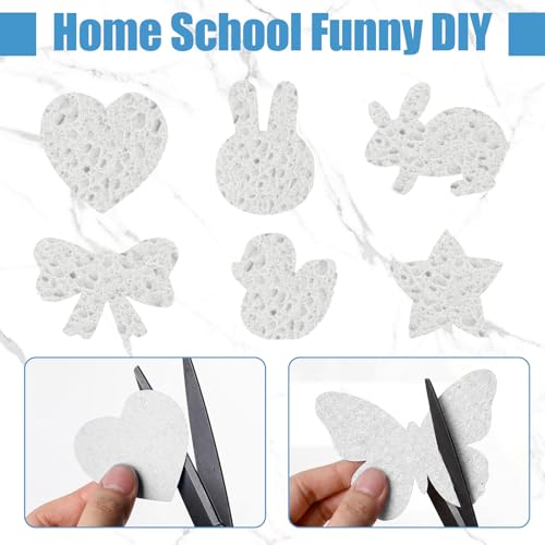 Image of Zhengmy 48 Pieces Sponges Bulk Sponges Kitchen Compressed Sponge Natural Dish Sponge Compressed Wood Pulp Cleaning Without Scratching for Kitchen Bathroom, 3.9 x 2.4 x 0.12 Inch (White)